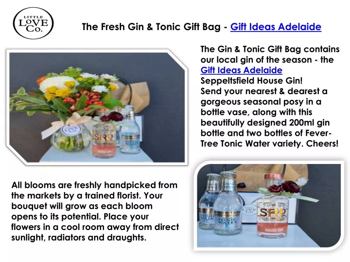 the fresh gin tonic gift bag gift ideas adelaide