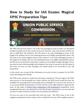 how to study for ias exams magical upsc