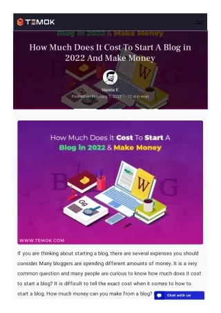 how much does it cost to start a blog in 2022