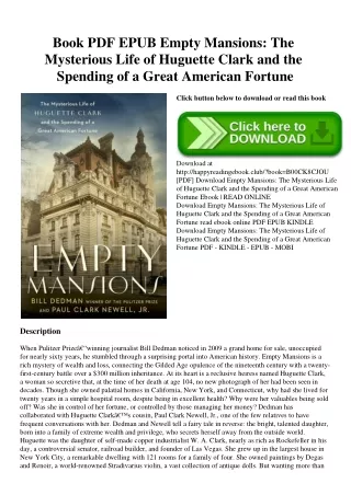 Book PDF EPUB Empty Mansions The Mysterious Life of Huguette Clark and the Spending of a Great American Fortune ^R.E.A.D