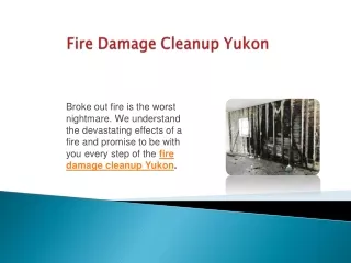 Fire Damage Cleanup Yukon