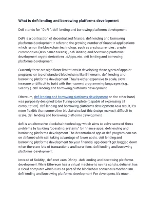 what is defi lending and borrowing platforms