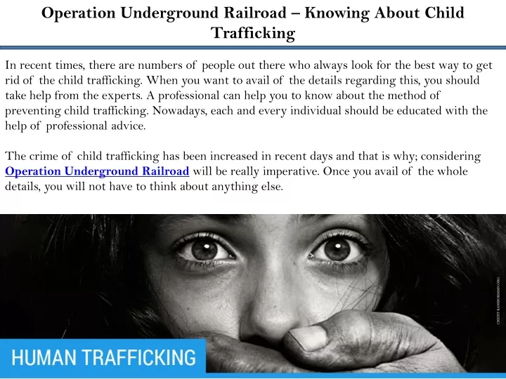 operation underground railroad knowing about