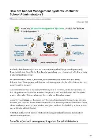 how are school management system to useful for school administrater