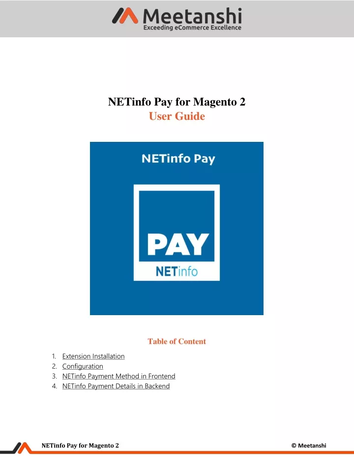 netinfo pay for magento 2 user guide