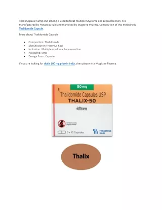 thalix capsule 50mg and 100mg is used to treat