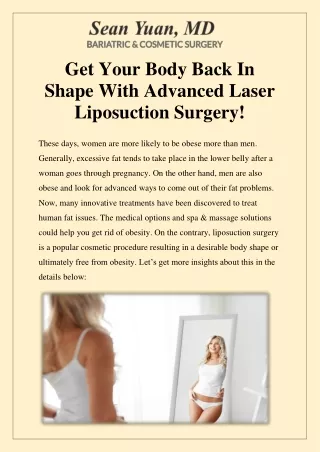 get your body back in shape with advanced laser