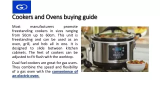 cookers and ovens buying guide