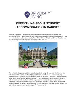 EVERYTHING ABOUT STUDENT ACCOMMODATION IN CARDIFF