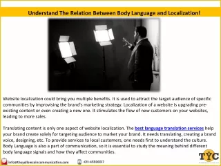 understand the relation between body language and localization