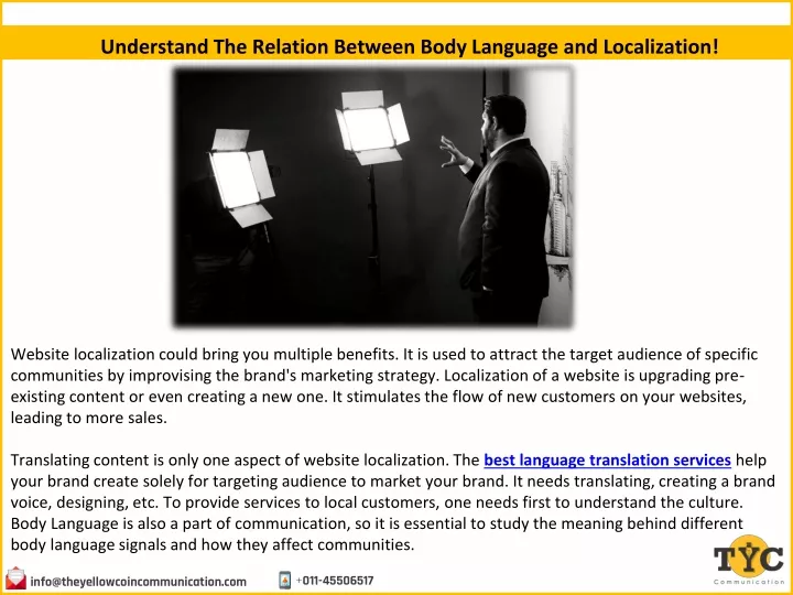 understand the relation between body language and localization