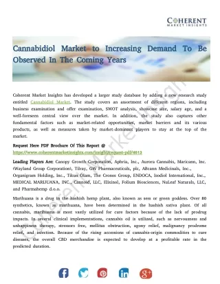 cannabidiol market to increasing demand