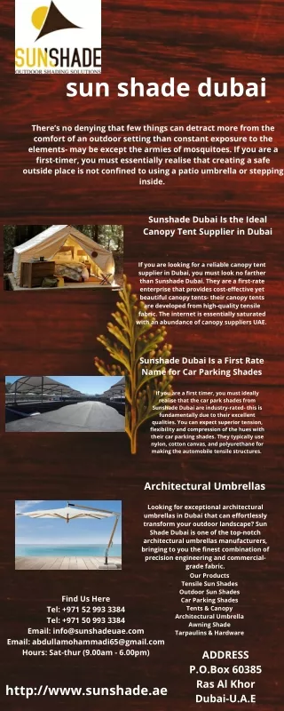 sun shade manufacturer dubai