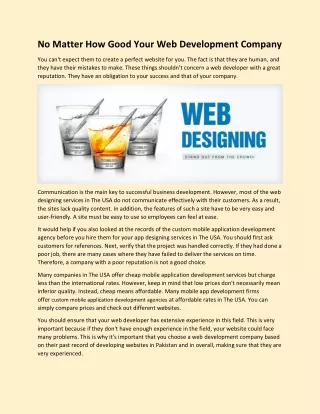 no matter how good your web development company