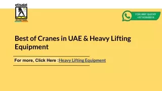 Best of Cranes in UAE & Heavy Lifting Equipment