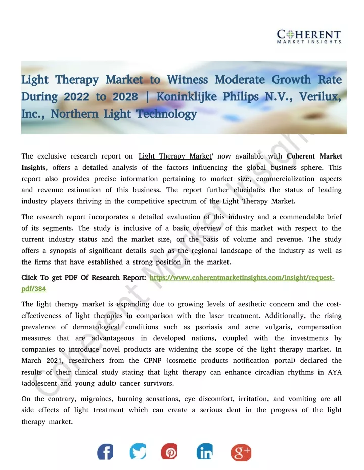 light therapy market to witness moderate growth