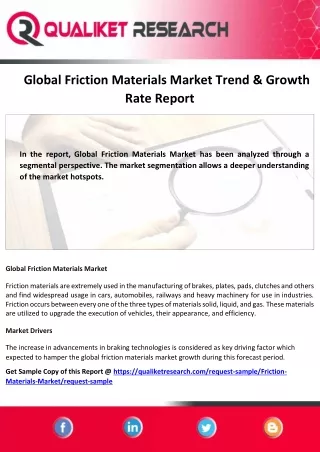 global friction materials market trend growth