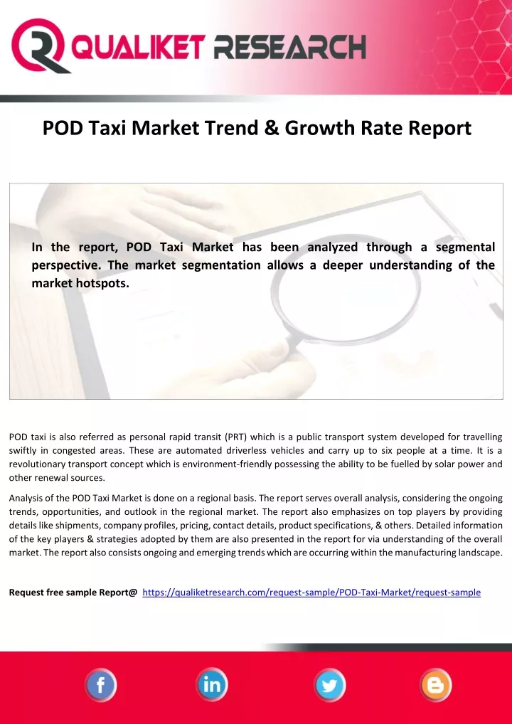 pod taxi market trend growth rate report