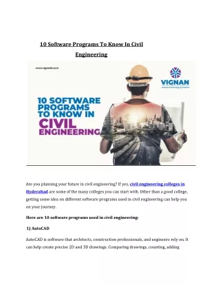 10 Software Programs To Know In Civil  Engineering