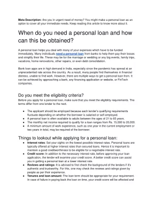 meta description are you in urgent need of money