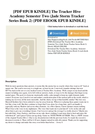 [PDF EPUB KINDLE] The Tracker Hive Academy Semester Two (Jade Storm Tracker Series Book 2) {PDF EBOOK EPUB KINDLE}