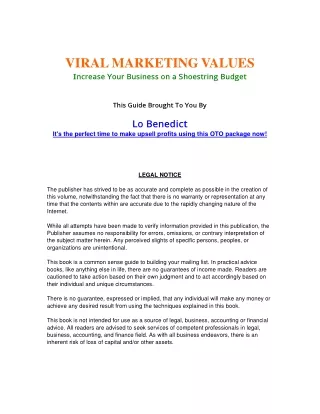 VIRAL MARKETING VALUES
