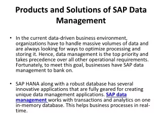 SAP data management ppp