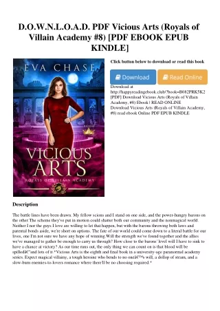 D.O.W.N.L.O.A.D. PDF Vicious Arts (Royals of Villain Academy  #8) [PDF EBOOK EPUB KINDLE]