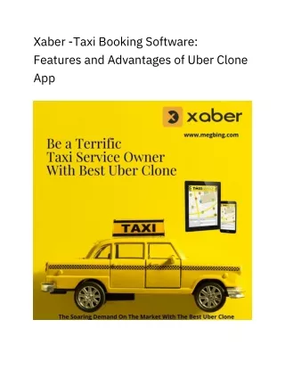 Xaber - Taxi Booking Software & Advantages of an Uber Clone App
