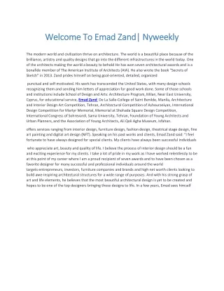 welcome to emad zand welcome to emad zand nyweekly