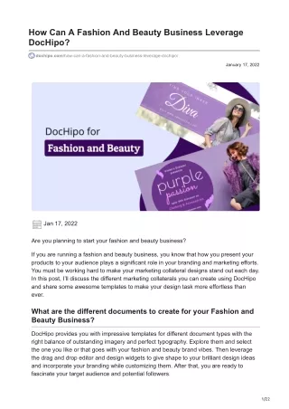 How Can A Fashion And Beauty Business Leverage DocHipo