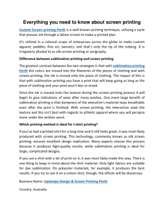 everything you need to know about screen printing
