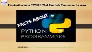 fascinating facts python that can help your
