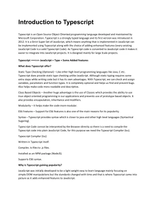 introduction to typescript typescript is an open