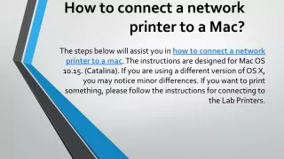 how to connect a network printer to a mac