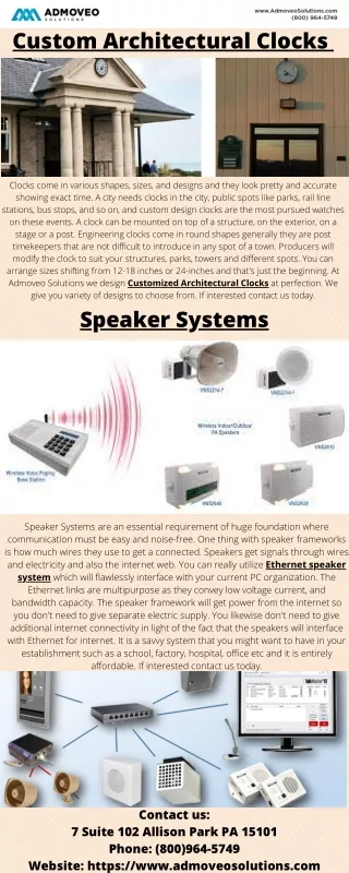 Admoveo Solutions Custom Clocks & Speaker Systems
