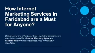 how internet marketing services in faridabad are a must for anyone