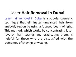 6 Reasons To Choose Laser Hair Removal in Dubai