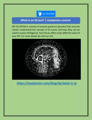 What is an IQ test? | myiqtester.com/ar