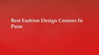 Best Fashion Design Courses In Pune