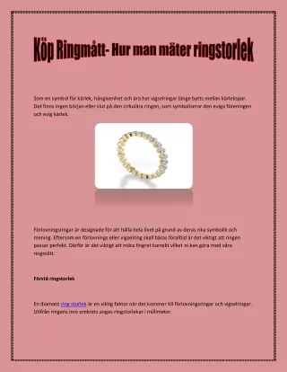 Köp Ringmått- Hur man mäter ringstorlek