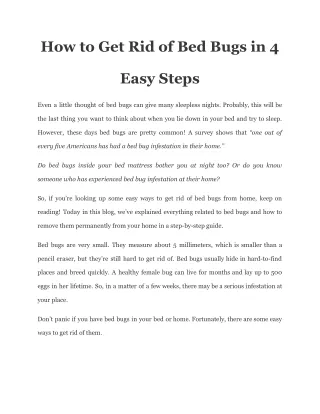 how to get rid of bed bugs in 4
