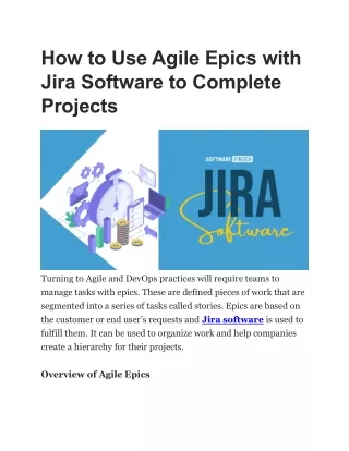 How to Use Agile Epics with Jira Software to Complete Projects