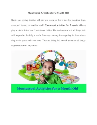 Montessori Activities for 2 Month Old