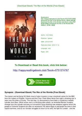 (Download Ebook) The War of the Worlds [Free Ebook]