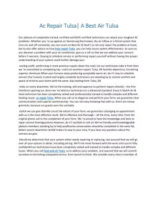 Ac Repair Tulsa A Best Air Tulsa