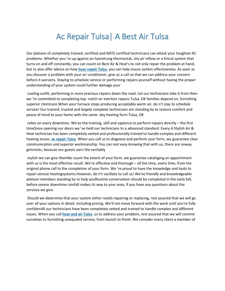 ac repair ac repair tulsa