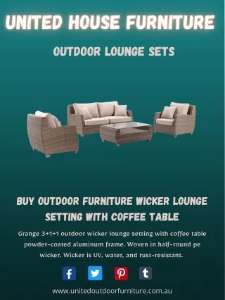 Buy Outdoor Furniture Wicker Lounge Setting With Coffee Table