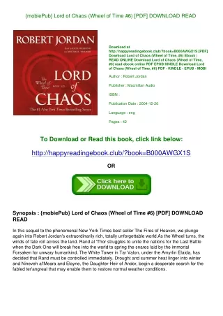 {mobiePub} Lord of Chaos (Wheel of Time  #6) [PDF] DOWNLOAD READ
