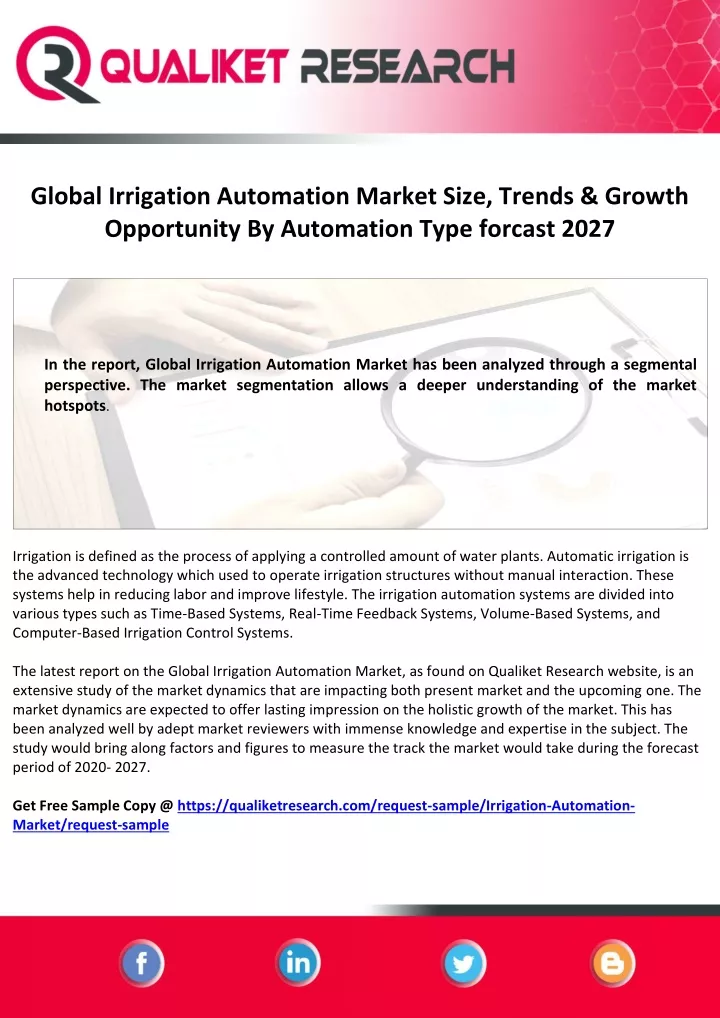 global irrigation automation market size trends